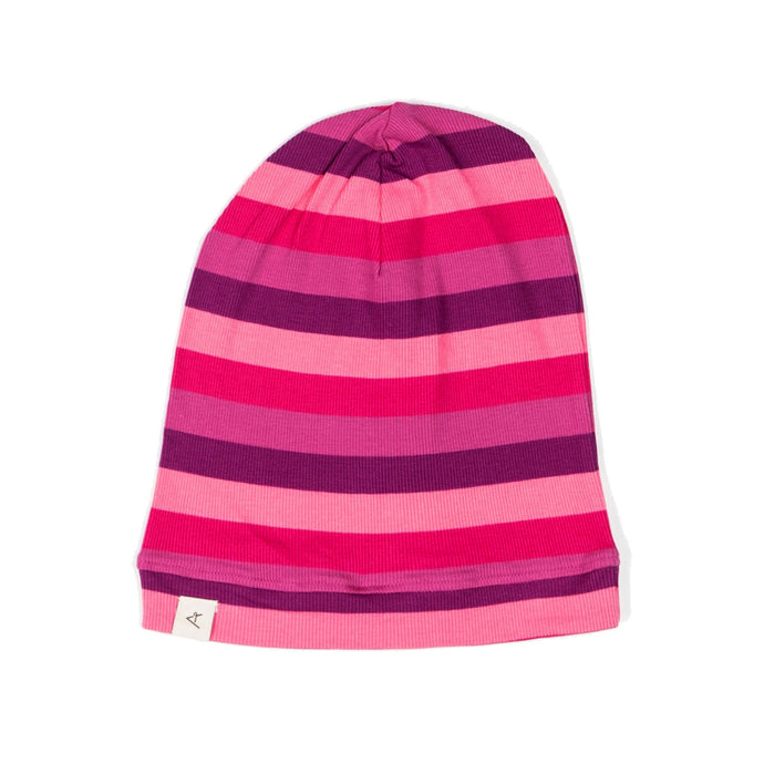 Albababy pointed hood in pink and purple stripes