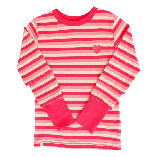 A Walk On The Beach Blouse, Strawberry Ice Stripes