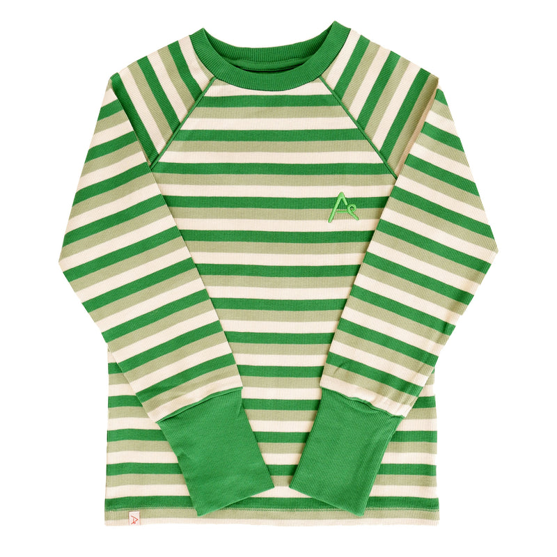 Load image into Gallery viewer, Our Favorite Rib Blouse, Green Stripes
