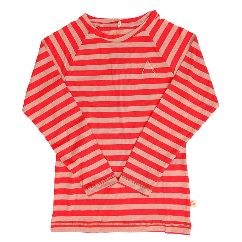 Load image into Gallery viewer, All You Need Tee, Red and Rose Striped
