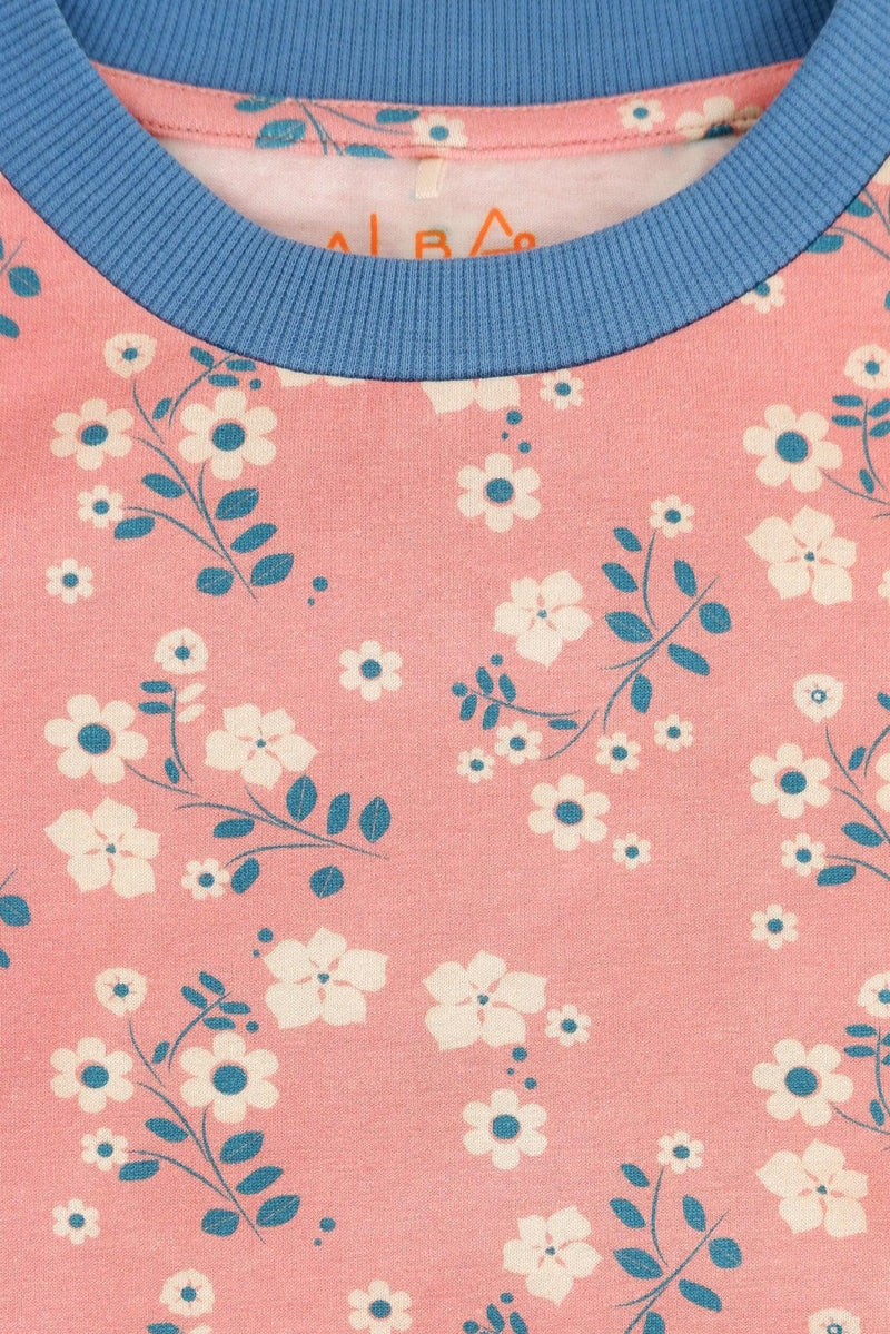 Load image into Gallery viewer, front detail of short sleeve strawberry pink t-shirt in organic cotton 

