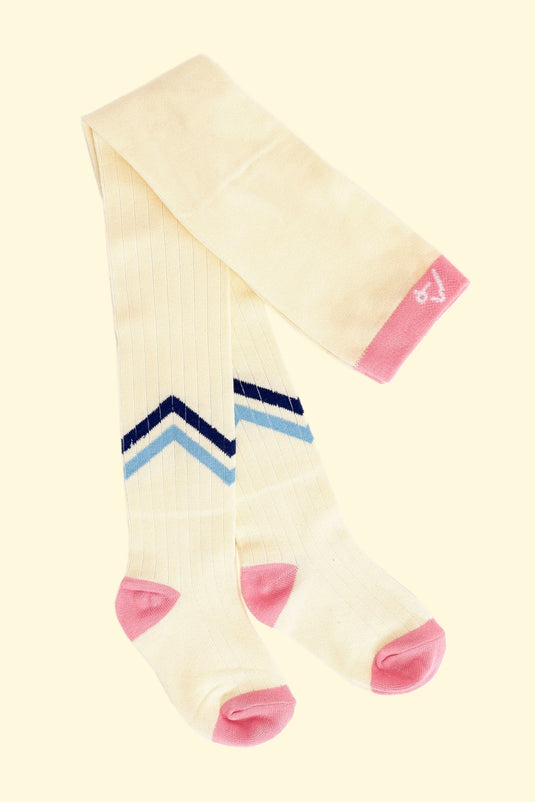 White and soft pink thights for kids in organic cotton