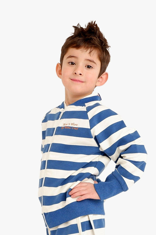 summer children jacket in blue stripes by albaofdenmark