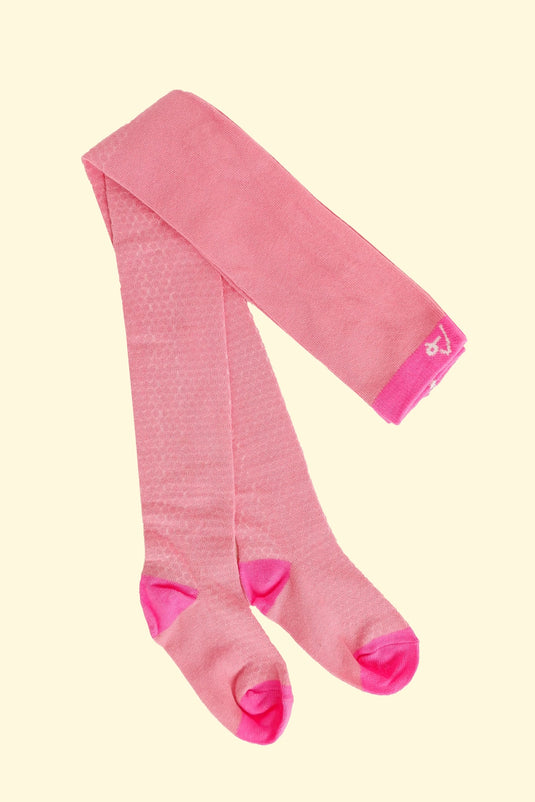 Organic and sustainable baby pink tights for children