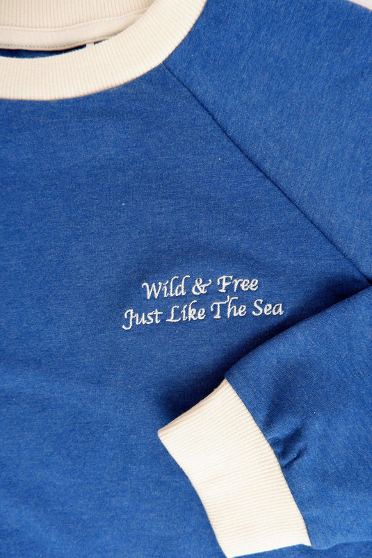 Soft, sky blue sweat shirt for boys or girls made organic
