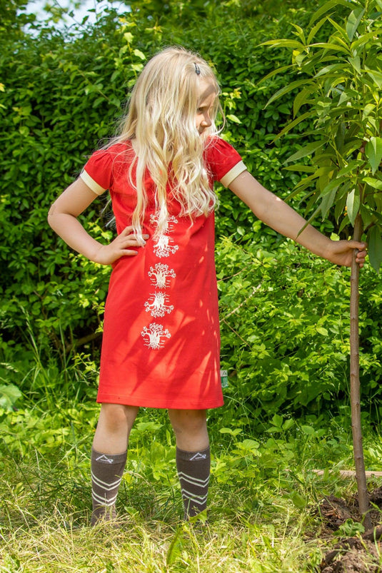 Girls Tree-Shirt Dress - Spicy Orange - Alba Of Denmark