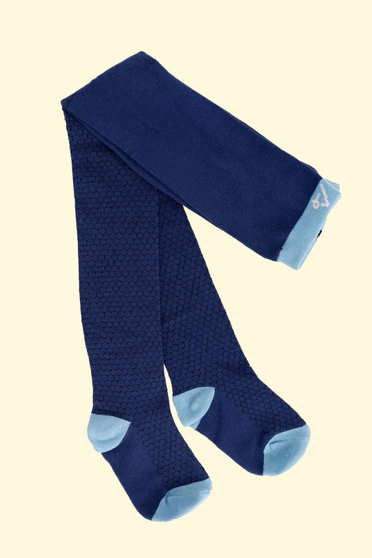 Dark blue organic cotton tights for kids