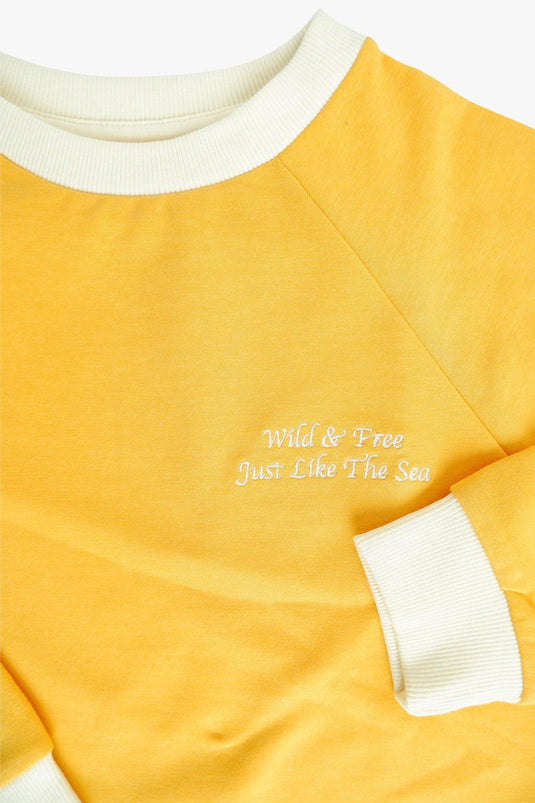 Soft, yellow sweat shirt for boys or girls
